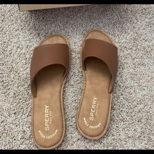 Leather slide sandals by Sperry for women
